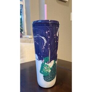 Unused STARBUCKS 24oz Venti Mermaid Iridescent Siren Logo Cold Cup Tumbler 2025